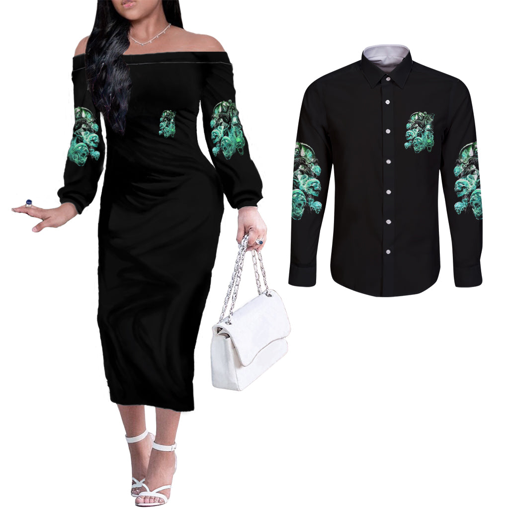 im-never-alone-skull-reaper-couples-matching-off-the-shoulder-long-sleeve-dress-and-long-sleeve-button-shirt
