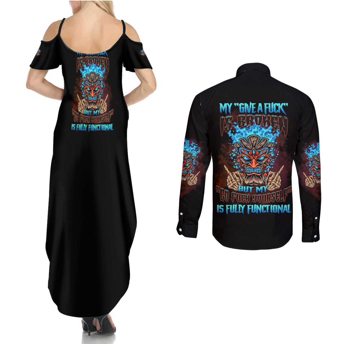 my-give-a-f-tiki-skull-couples-matching-summer-maxi-dress-and-long-sleeve-button-shirt