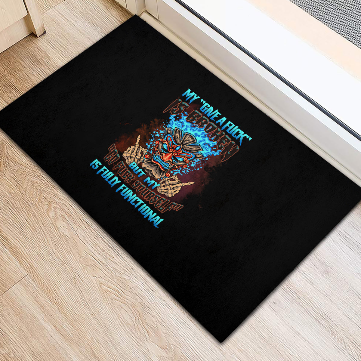 my-give-a-f-tiki-skull-rubber-doormat
