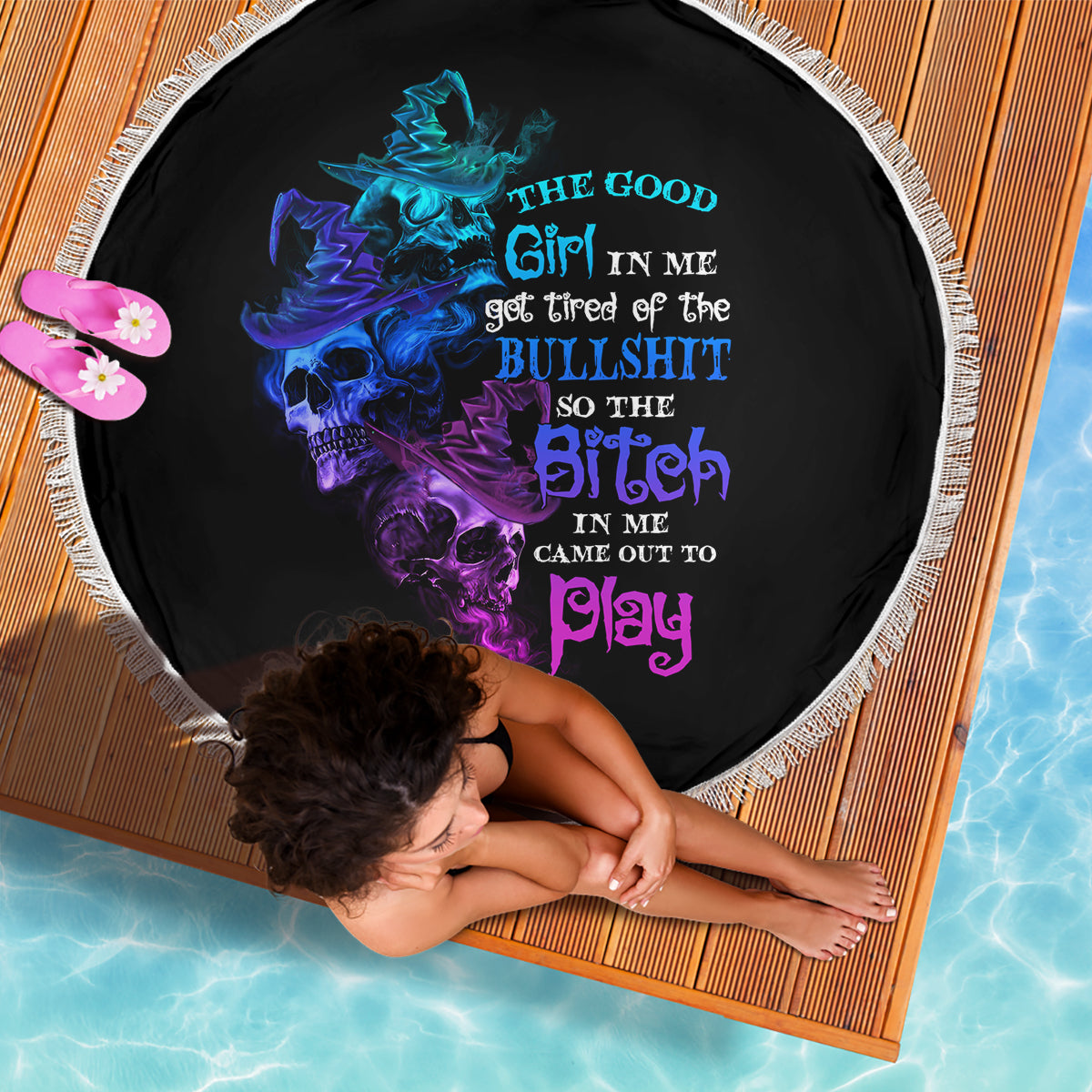 the-good-girl-in-me-got-tired-skull-witch-halloween-beach-blanket
