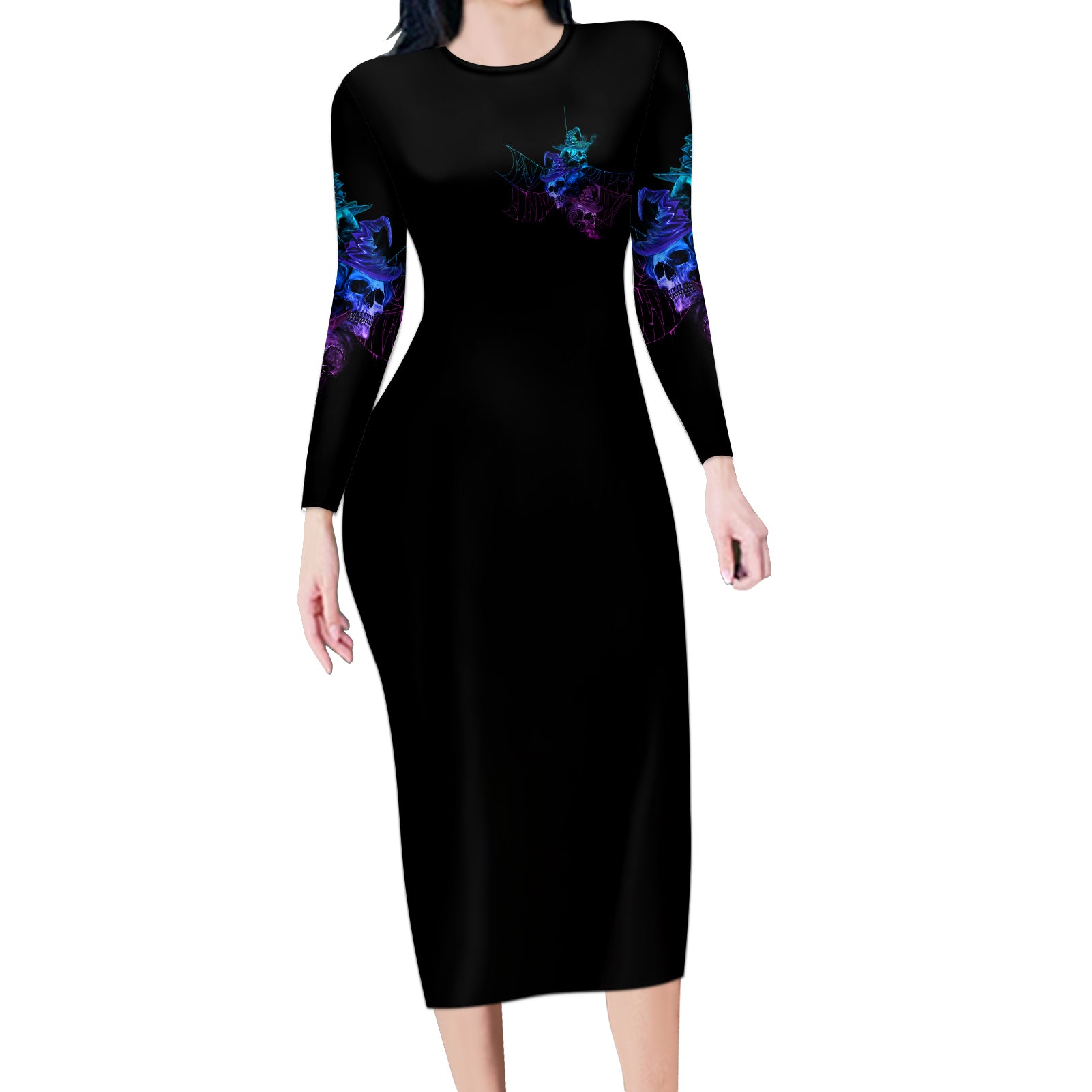 the-good-girl-in-me-got-tired-skull-witch-halloween-long-sleeve-bodycon-dress