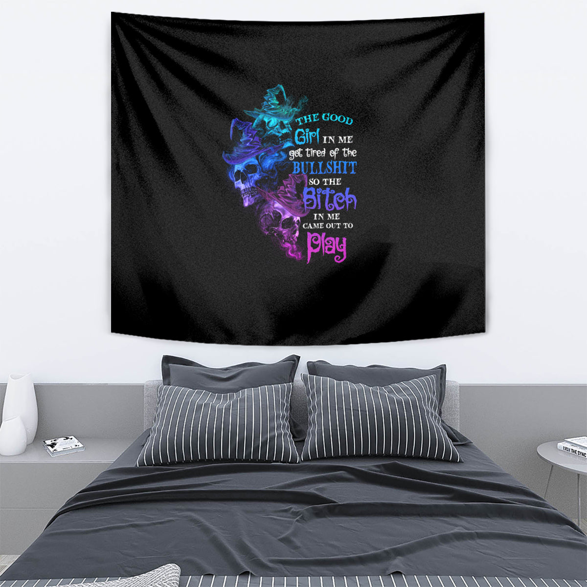 the-good-girl-in-me-got-tired-skull-witch-halloween-tapestry