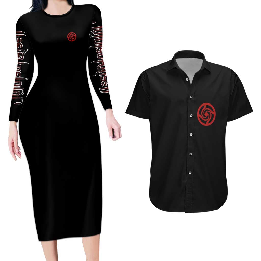 Shibuya Incident Jujutsu Kaisen Couples Matching Long Sleeve Bodycon Dress and Hawaiian Shirt Anime Style