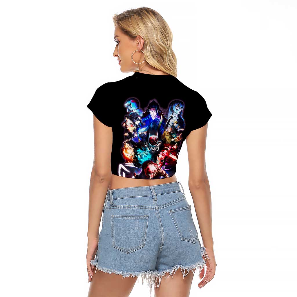 Shibuya Incident Jujutsu Kaisen Raglan Cropped T Shirt Anime Style