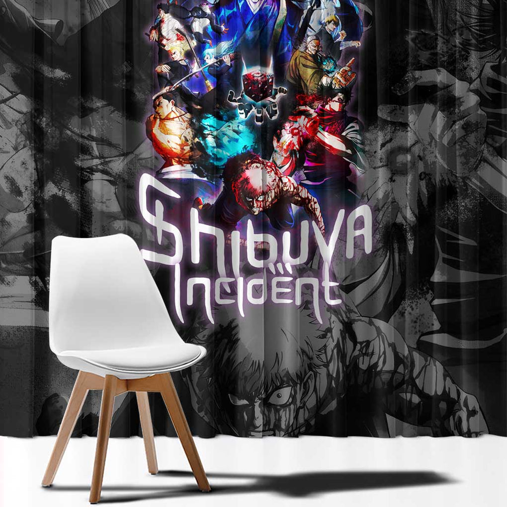 Shibuya Incident Jujutsu Kaisen Window Curtain Anime Style