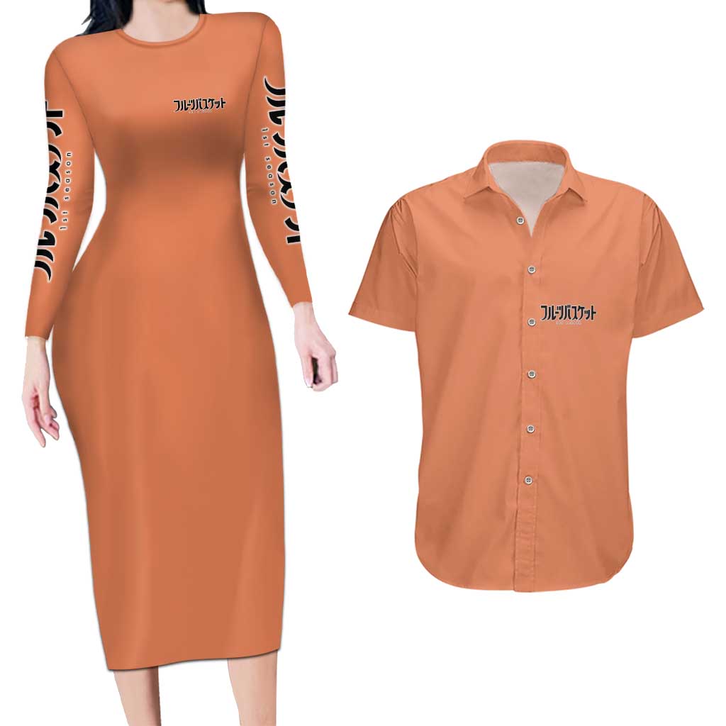 Kyo Sohma Fruits Basket Couples Matching Long Sleeve Bodycon Dress and Hawaiian Shirt Anime Style