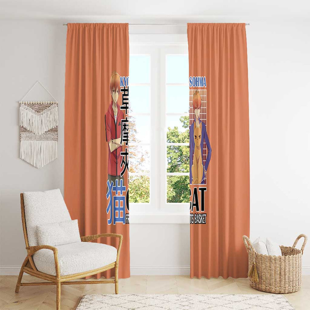 Kyo Sohma Fruits Basket Window Curtain Anime Style