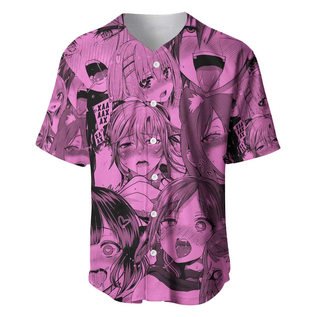 Ahegao Manga Baseball Jersey Anime Mid Manga Style