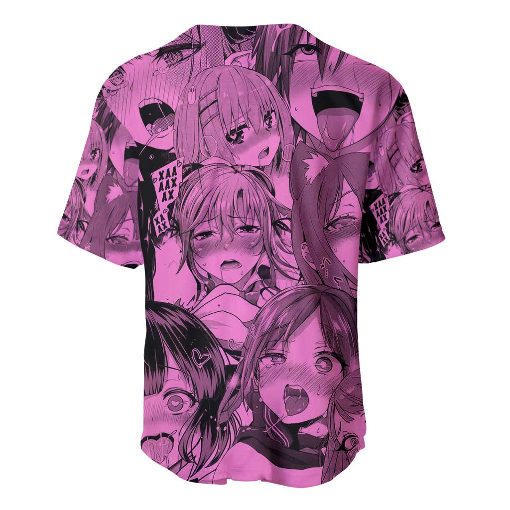 Ahegao Manga Baseball Jersey Anime Mid Manga Style