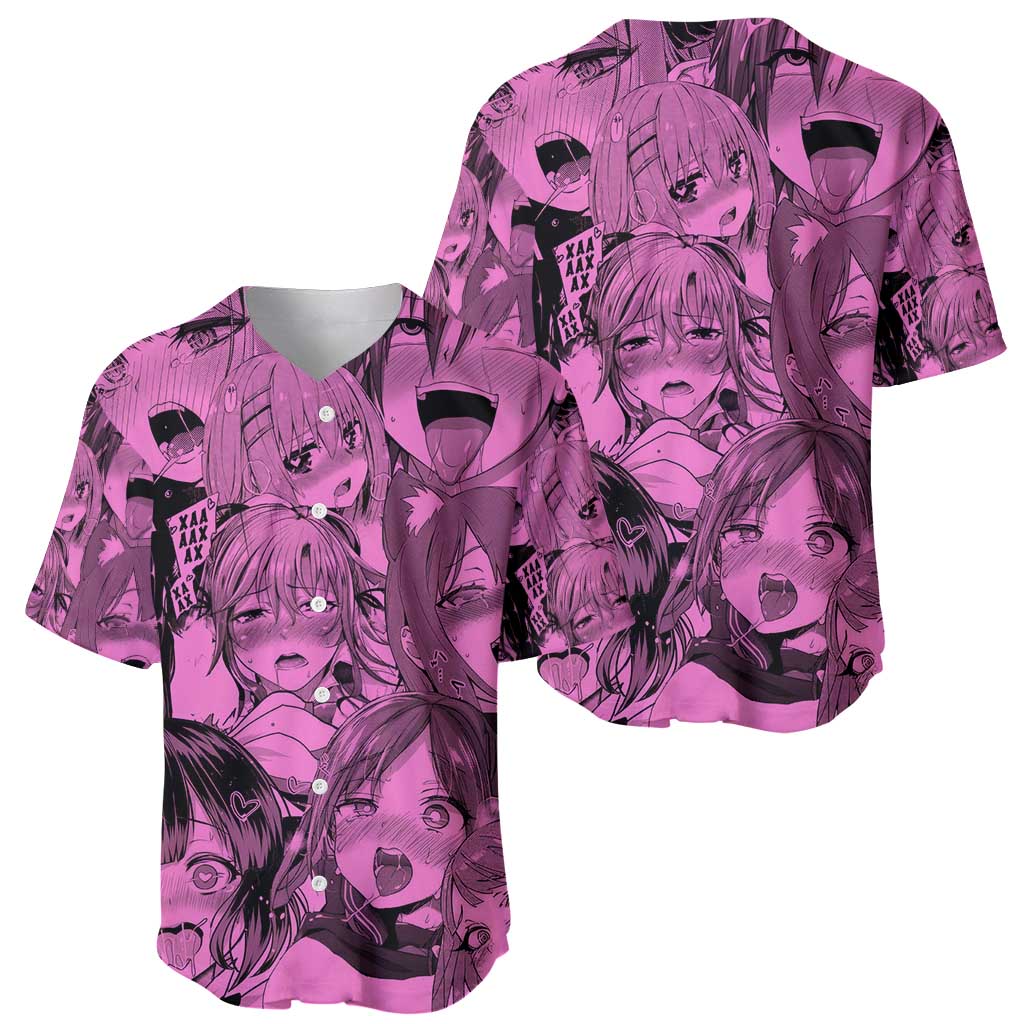 Ahegao Manga Baseball Jersey Anime Mid Manga Style