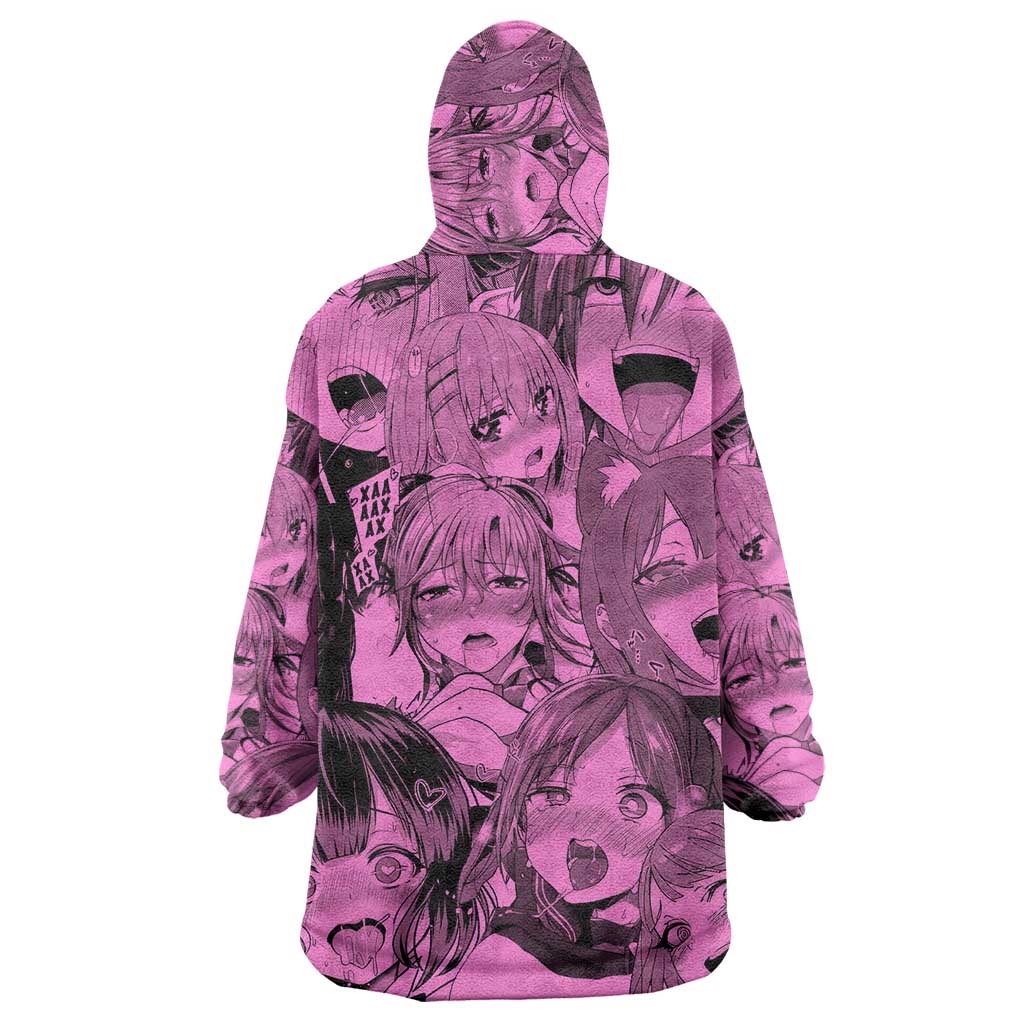 Ahegao Manga Wearable Blanket Hoodie Anime Mid Manga Style