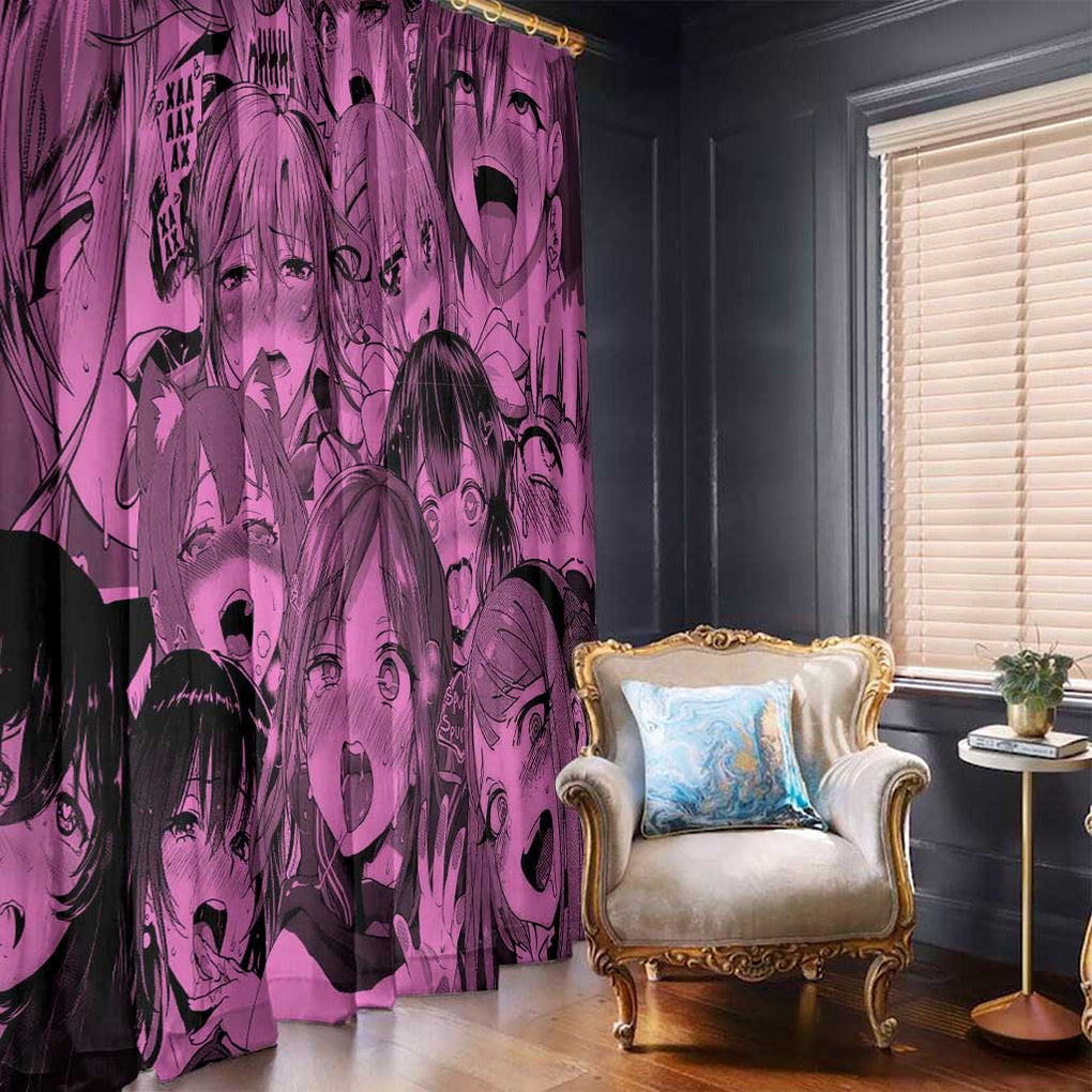 Ahegao Manga Window Curtain Anime Mid Manga Style