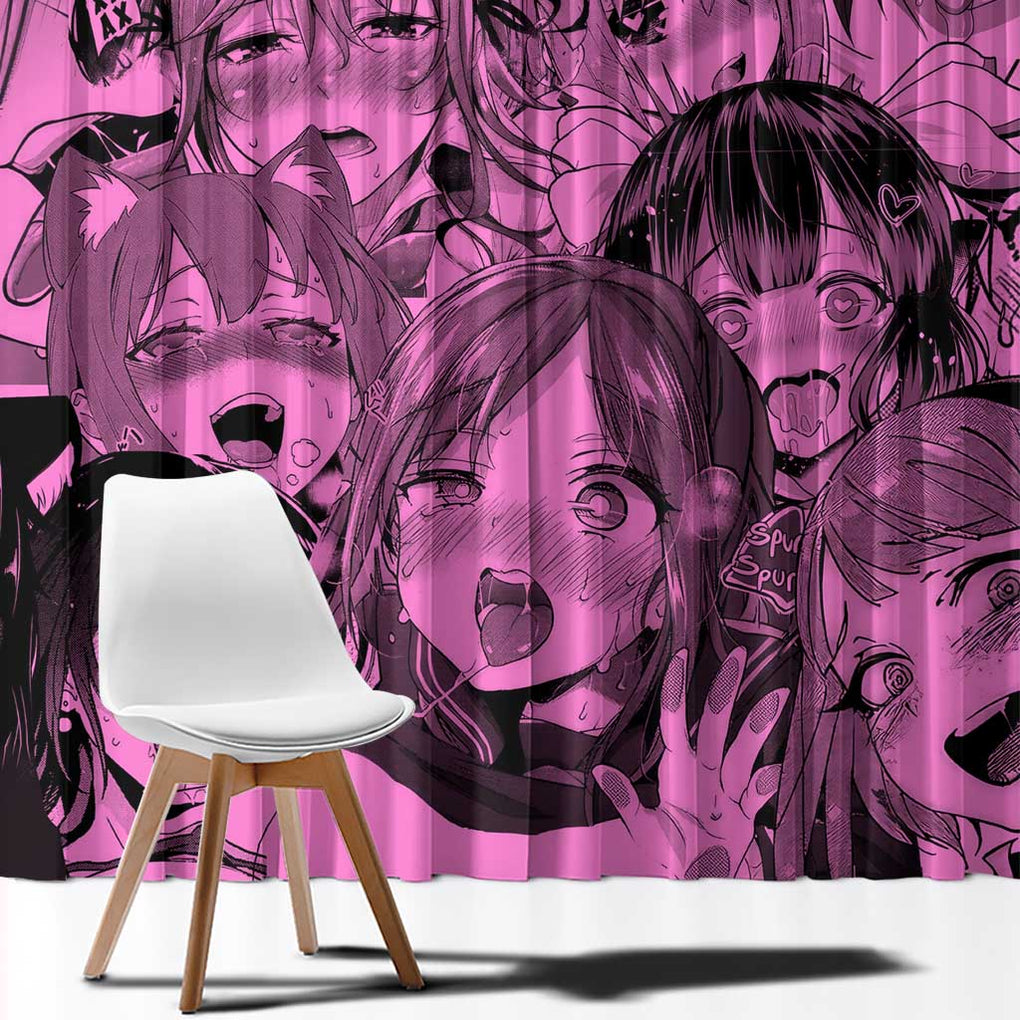 Ahegao Manga Window Curtain Anime Mid Manga Style