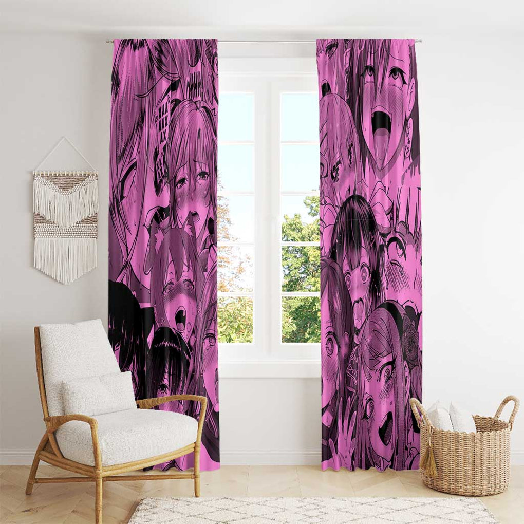 Ahegao Manga Window Curtain Anime Mid Manga Style