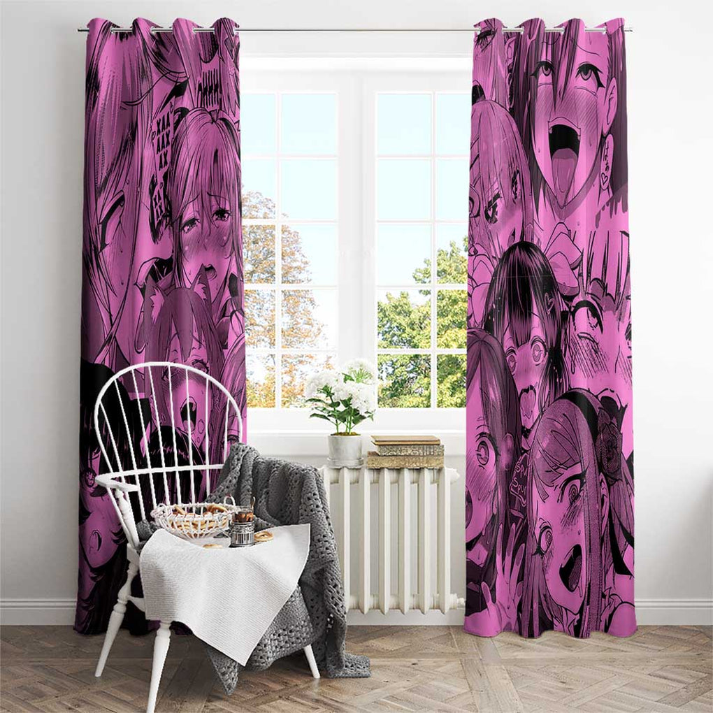 Ahegao Manga Window Curtain Anime Mid Manga Style