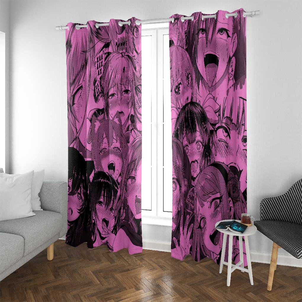 Ahegao Manga Window Curtain Anime Mid Manga Style