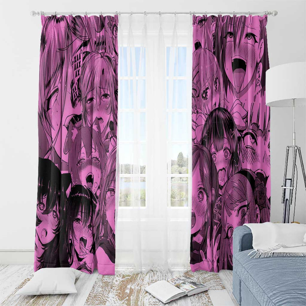 Ahegao Manga Window Curtain Anime Mid Manga Style