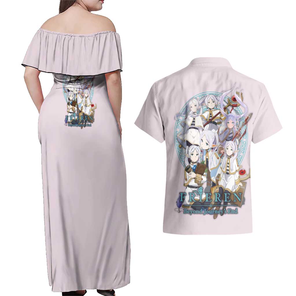 Frieren Frieren Beyond Journey’s End Couples Matching Off Shoulder Maxi Dress and Hawaiian Shirt Anime Style