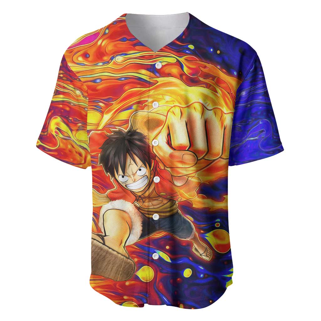 One Piece Trippy Luffy Baseball Jersey Anime Mid Trippy Style