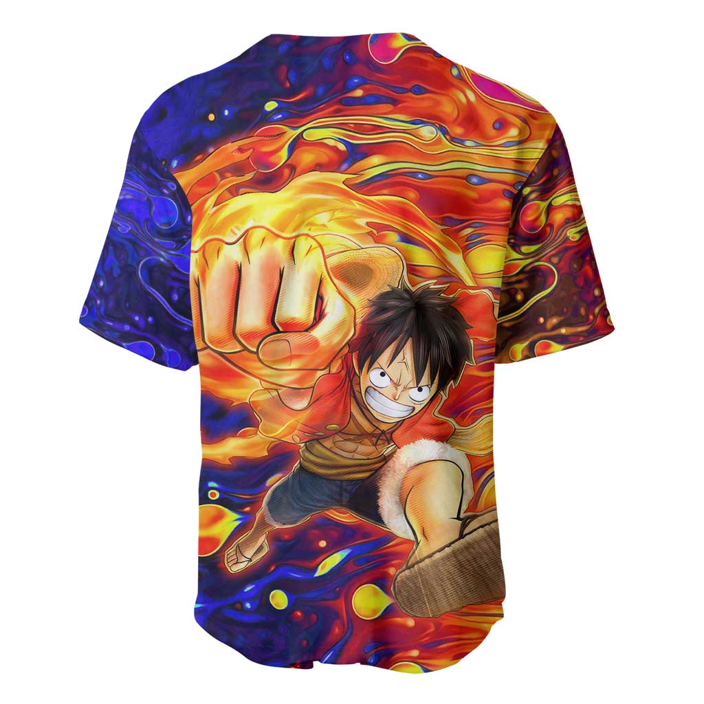 One Piece Trippy Luffy Baseball Jersey Anime Mid Trippy Style