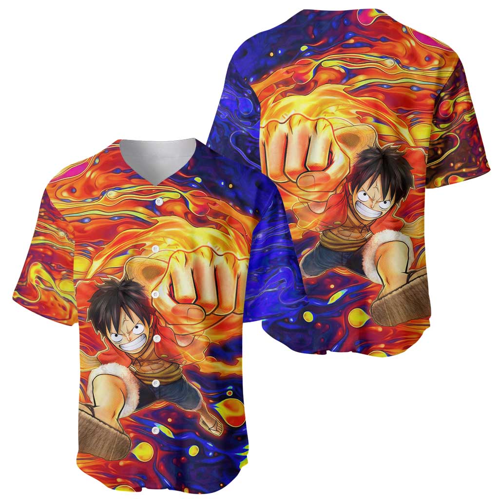 One Piece Trippy Luffy Baseball Jersey Anime Mid Trippy Style
