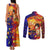 One Piece Trippy Luffy Couples Matching Tank Maxi Dress and Long Sleeve Button Shirt Anime Mid Trippy Style