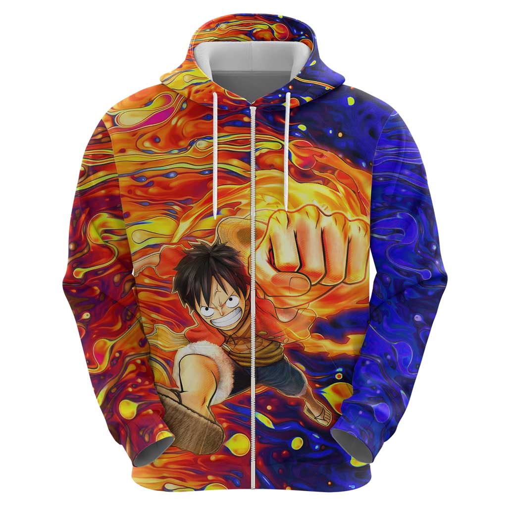 One Piece Trippy Luffy Hoodie Anime Mid Trippy Style