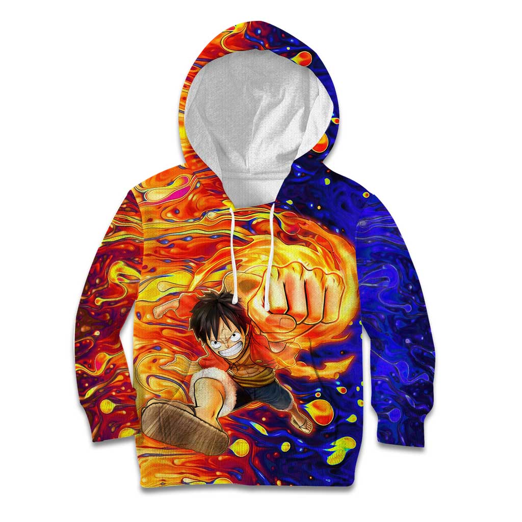 One Piece Trippy Luffy Kid Hoodie Anime Mid Trippy Style