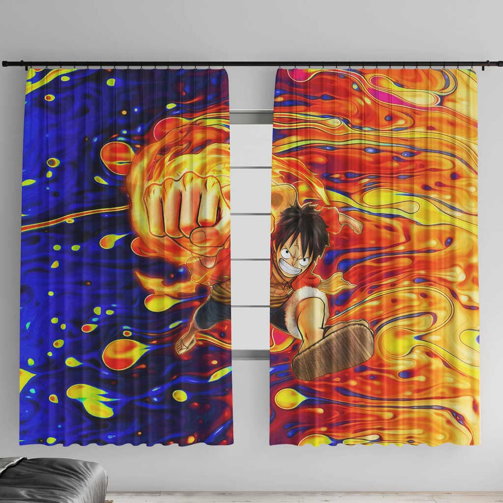 One Piece Trippy Luffy Window Curtain Anime Mid Trippy Style