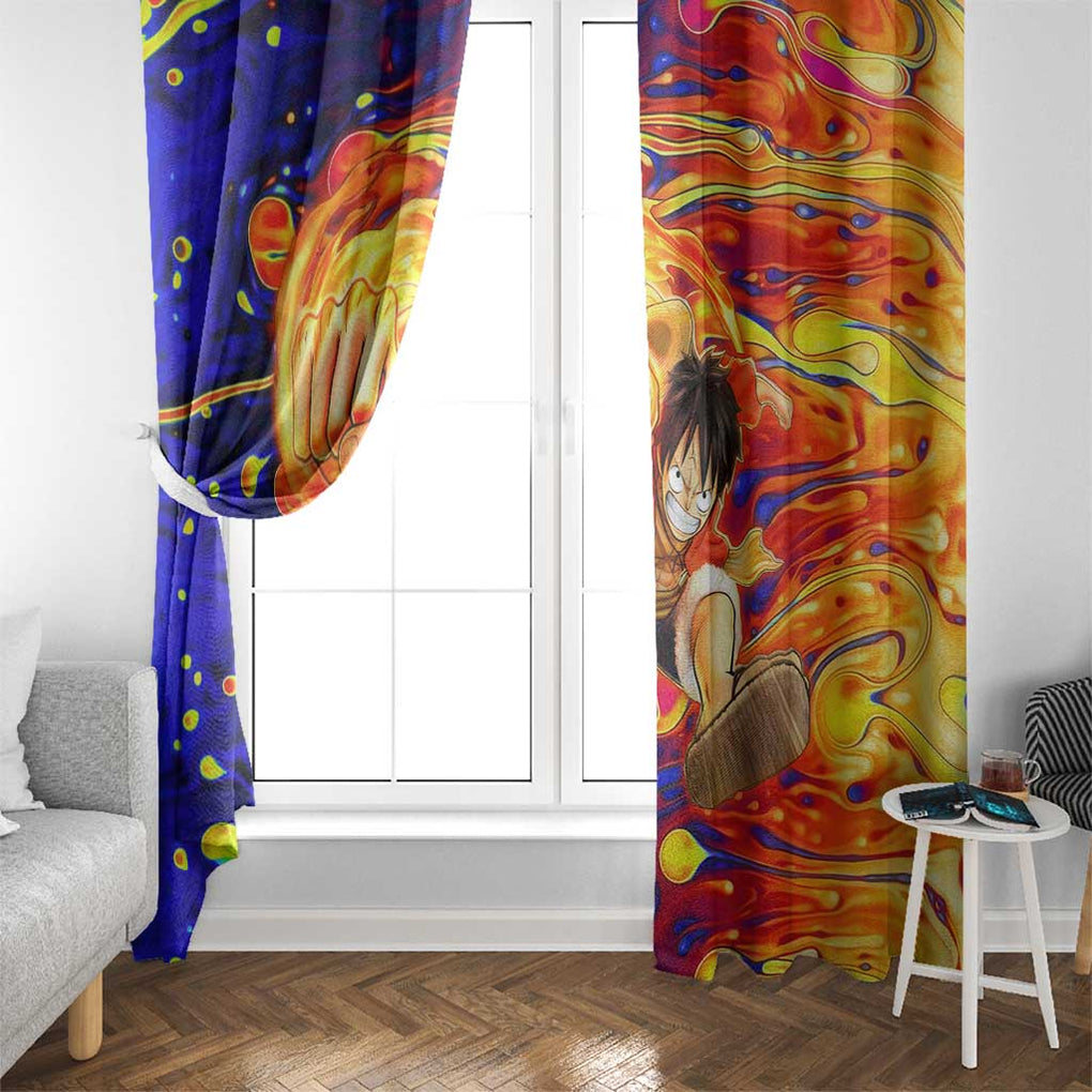 One Piece Trippy Luffy Window Curtain Anime Mid Trippy Style