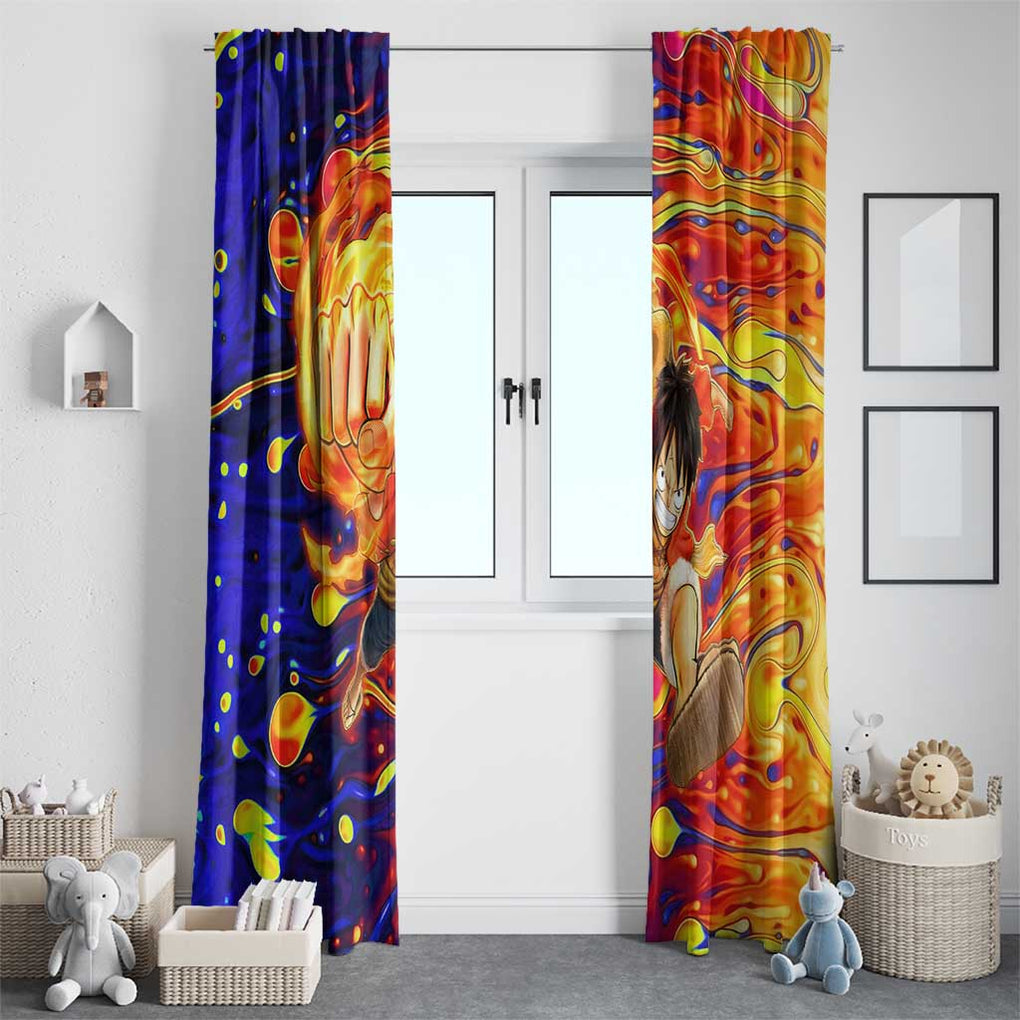 One Piece Trippy Luffy Window Curtain Anime Mid Trippy Style