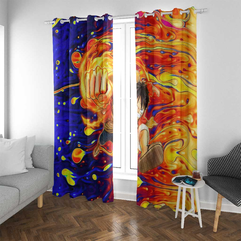 One Piece Trippy Luffy Window Curtain Anime Mid Trippy Style