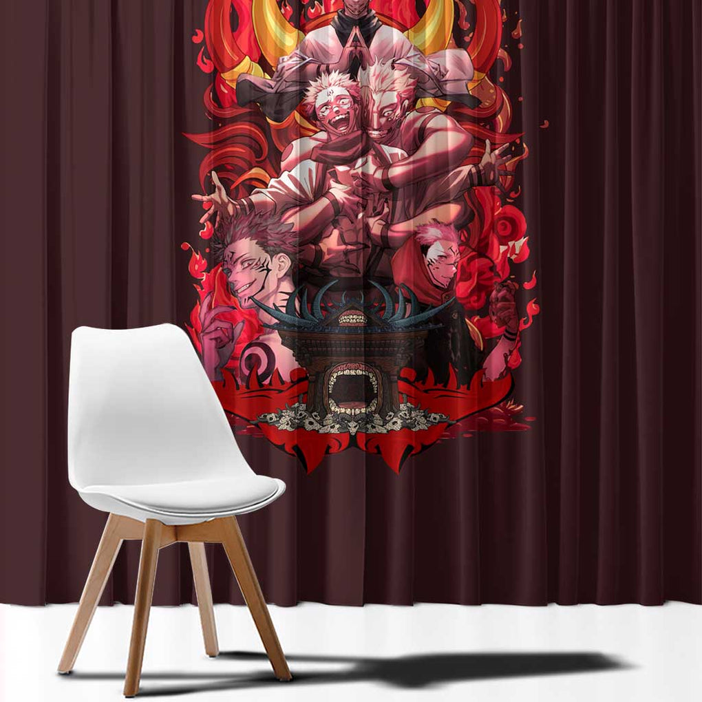 Ryomen Sukuna V2 Jujutsu Kaisen Window Curtain Anime Style