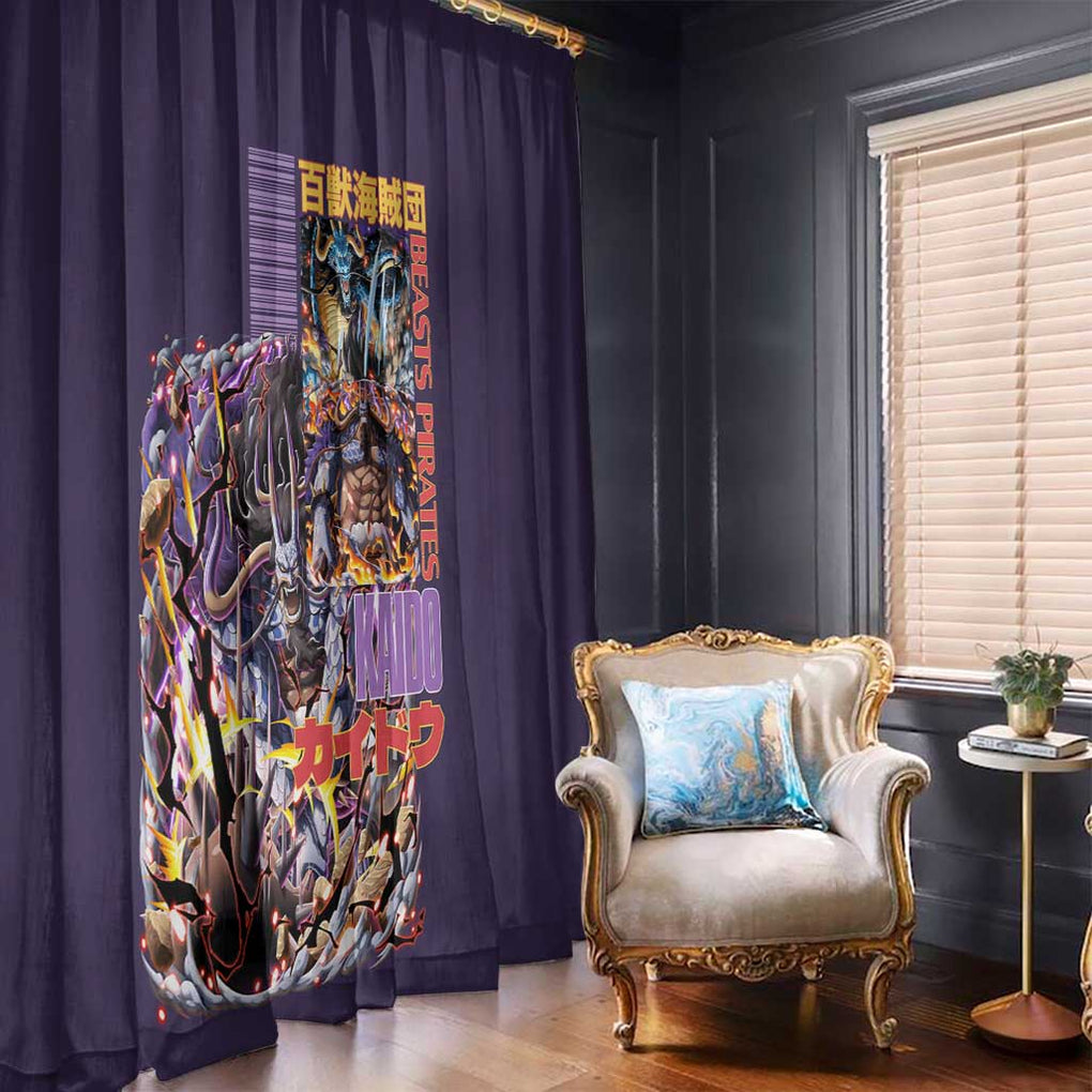 Kaido V2 One Piece Window Curtain Anime Style