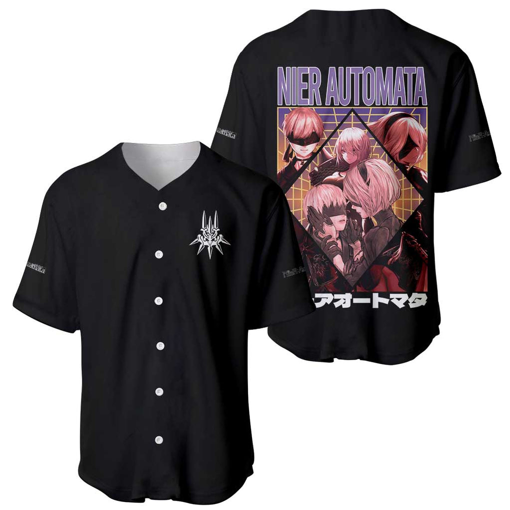 Yorha Units Nier Automata Baseball Jersey Game Mix Anime Style