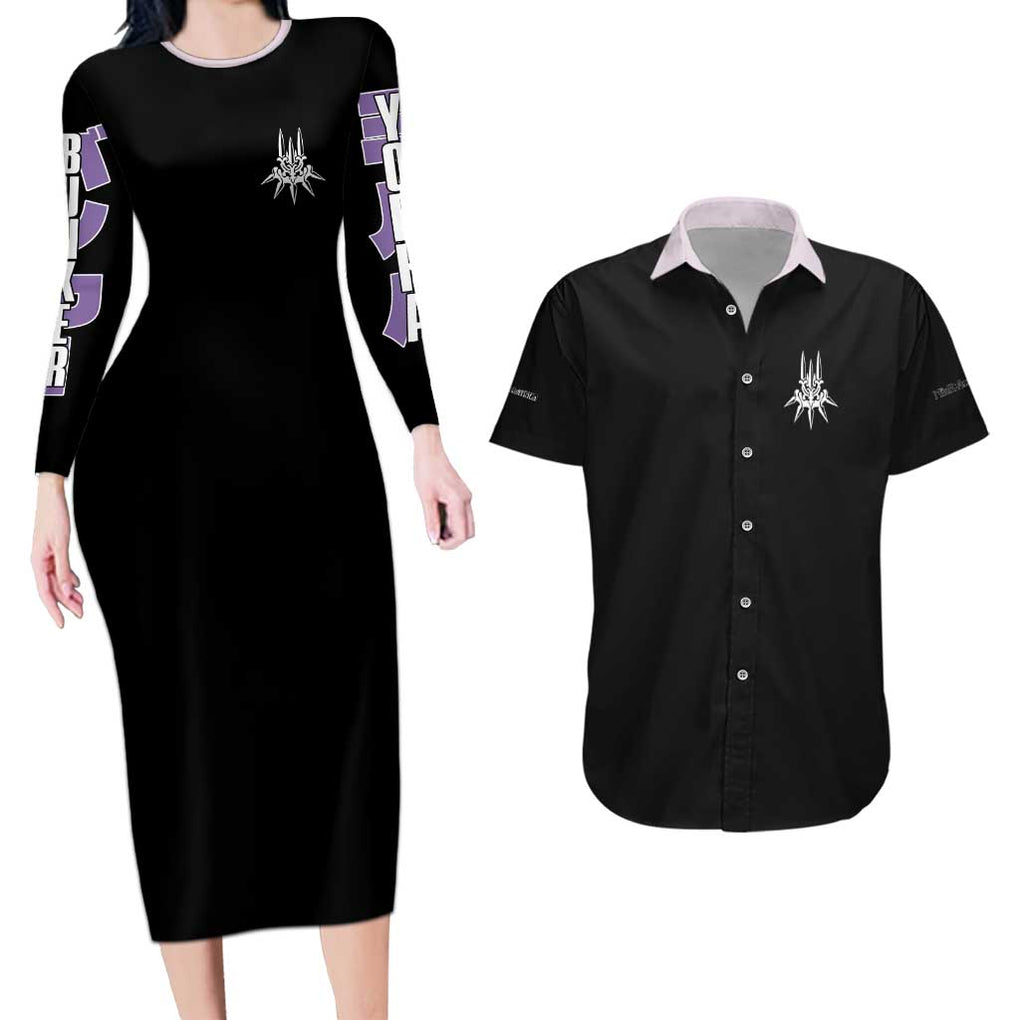 Yorha Units Nier Automata Couples Matching Long Sleeve Bodycon Dress and Hawaiian Shirt Game Mix Anime Style