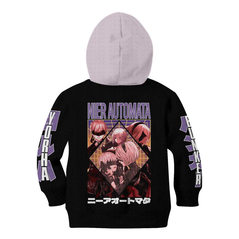 Yorha Units Nier Automata Kid Hoodie Game Mix Anime Style