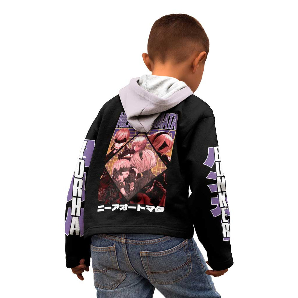 Yorha Units Nier Automata Kid Hoodie Game Mix Anime Style