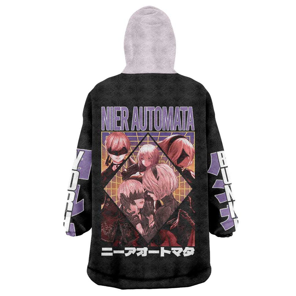 Yorha Units Nier Automata Wearable Blanket Hoodie Game Mix Anime Style