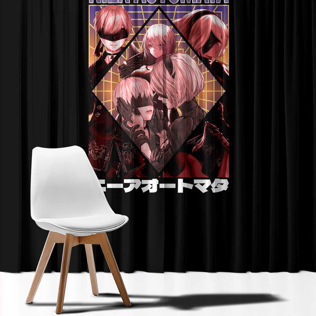 Yorha Units Nier Automata Window Curtain Game Mix Anime Style