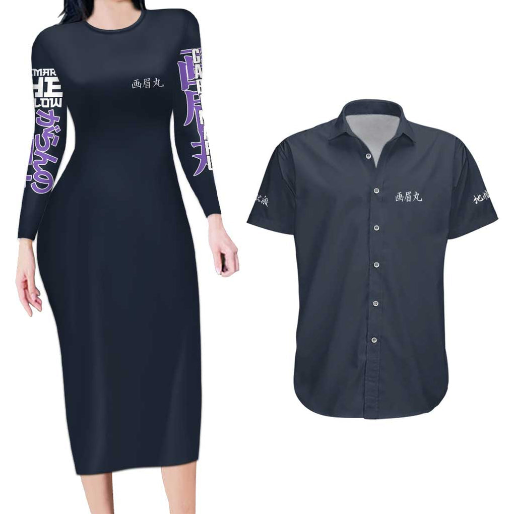Gabimaru Hell’s Paradise Couples Matching Long Sleeve Bodycon Dress and Hawaiian Shirt Anime Style