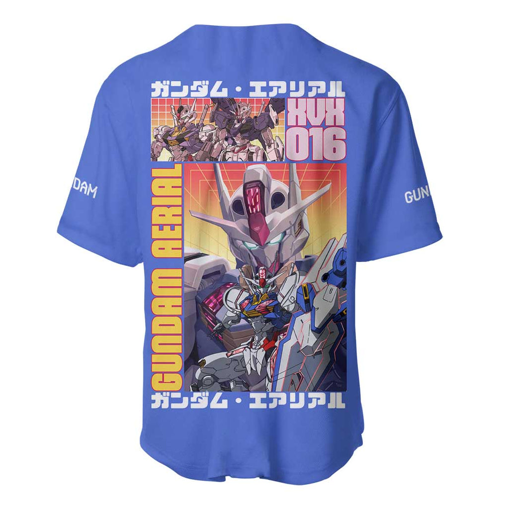 Aerial Gundam Witch from Mercury Baseball Jersey Anime Style
