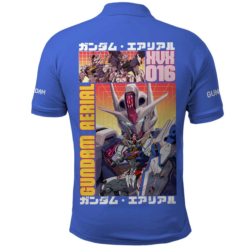 Aerial Gundam Witch from Mercury Polo Shirt Anime Style