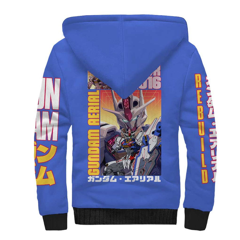 Aerial Gundam Witch from Mercury Sherpa Hoodie Anime Style