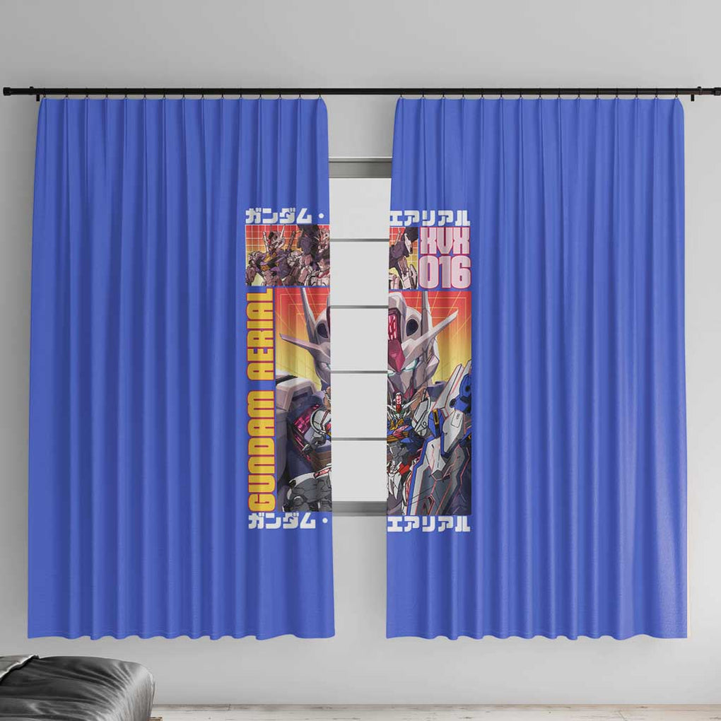 Aerial Gundam Witch from Mercury Window Curtain Anime Style