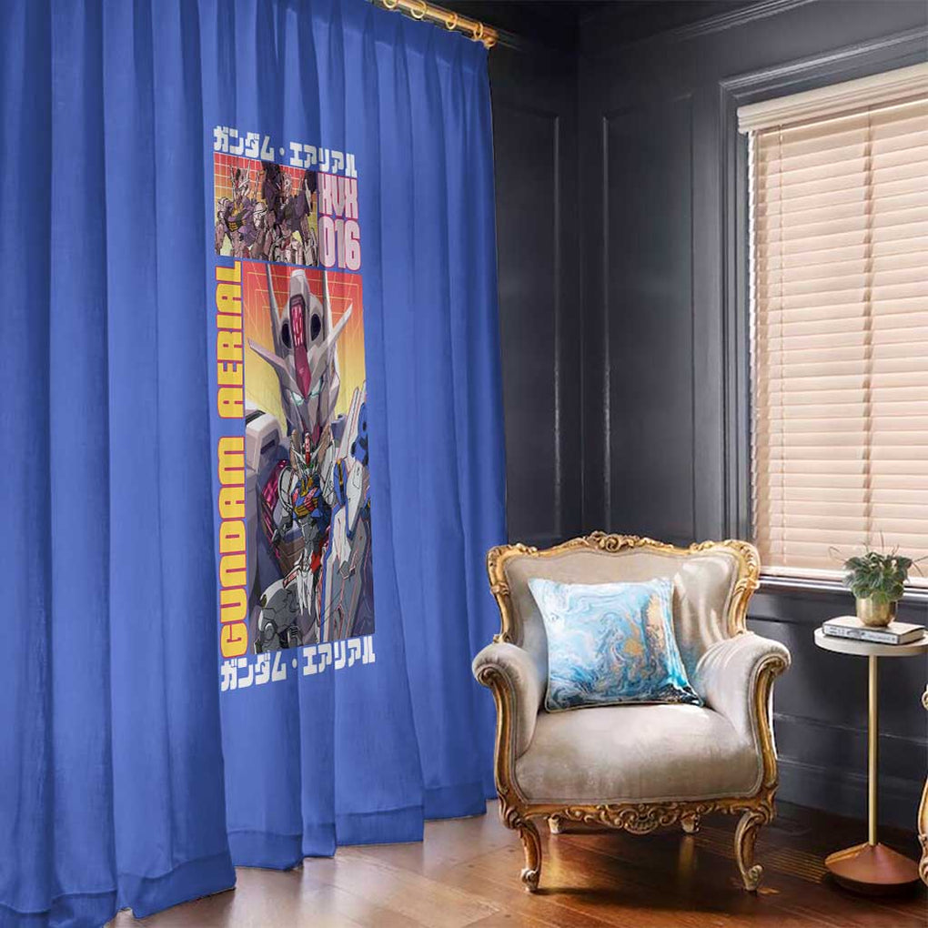 Aerial Gundam Witch from Mercury Window Curtain Anime Style