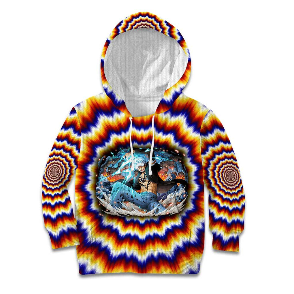 One Piece Fractal Explosion Trafalgar Law Kid Hoodie Fractal Explosion Style