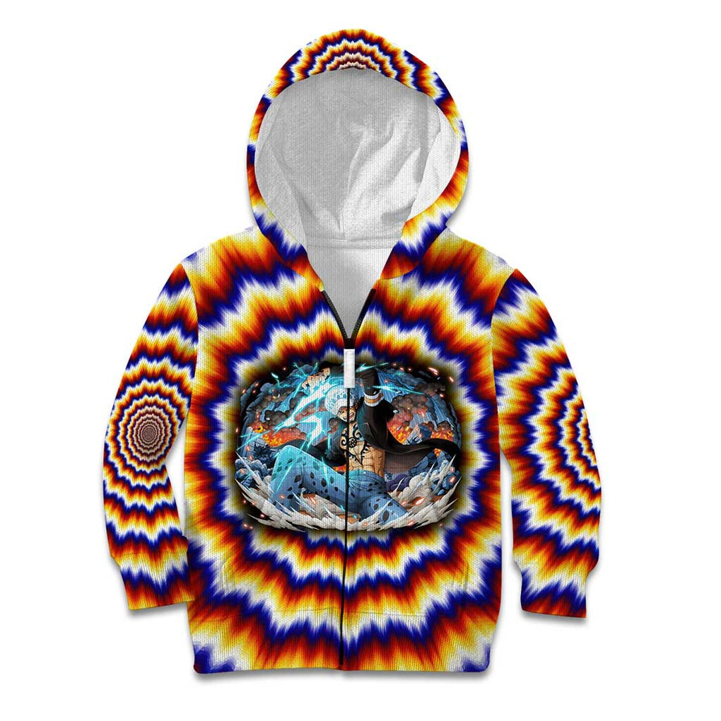 One Piece Fractal Explosion Trafalgar Law Kid Hoodie Fractal Explosion Style