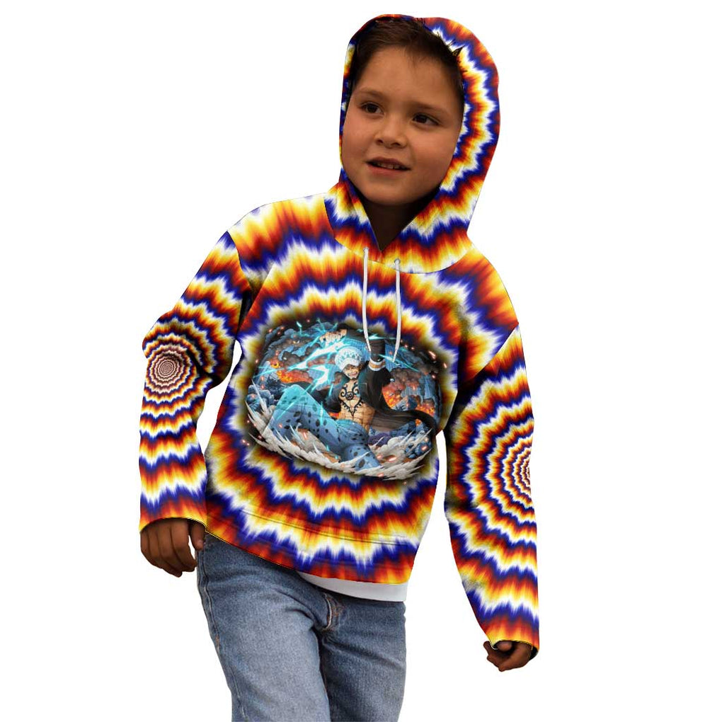 One Piece Fractal Explosion Trafalgar Law Kid Hoodie Fractal Explosion Style