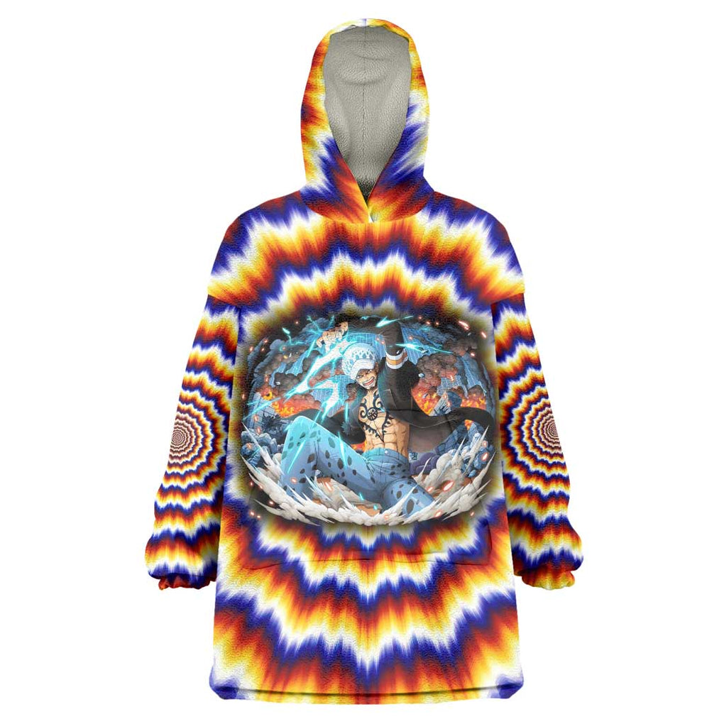 One Piece Fractal Explosion Trafalgar Law Wearable Blanket Hoodie Fractal Explosion Style